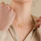 Crescent Moon Necklace Silver 18K Gold Plated