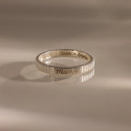Ribbed Name Ring Silver 18K Gold Plated