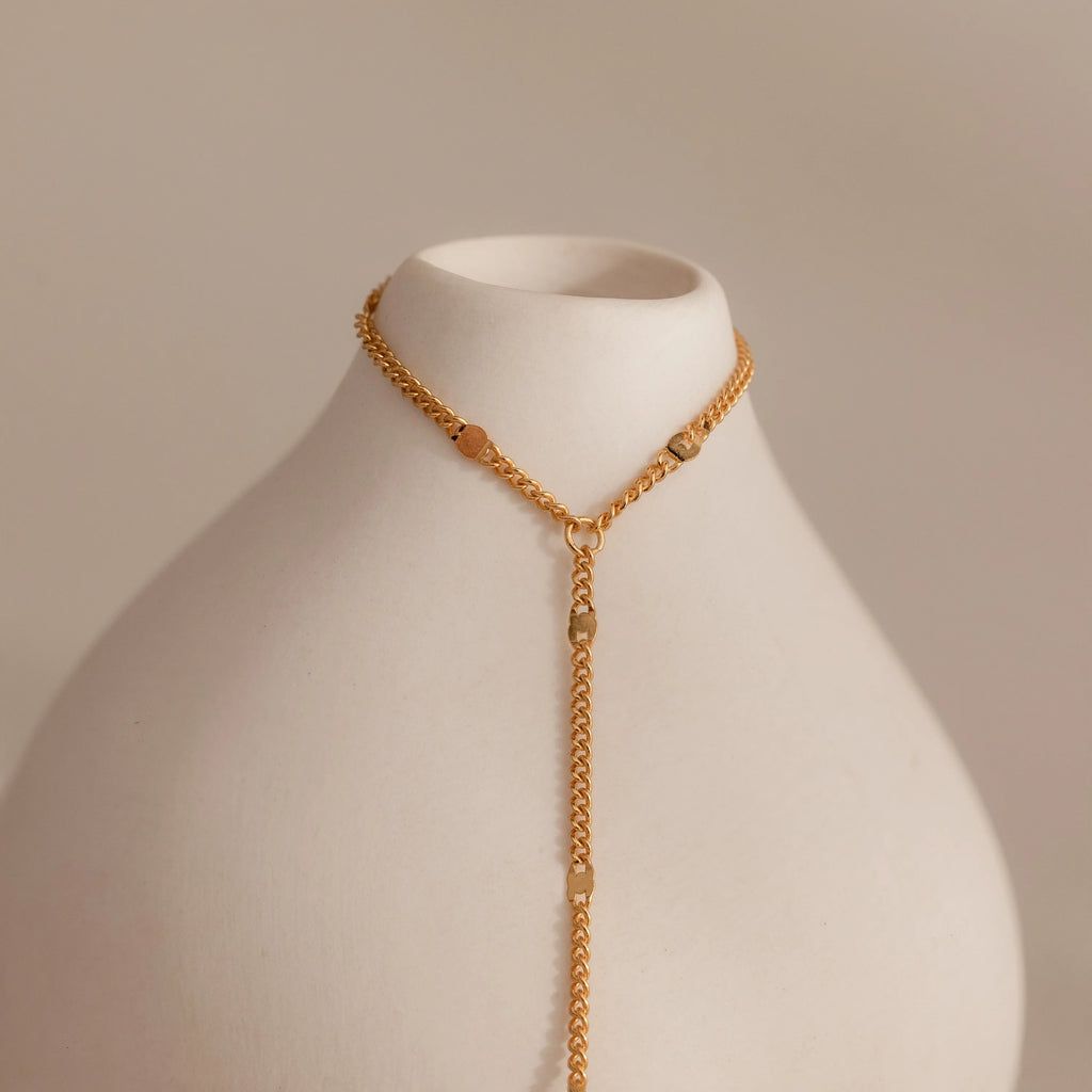Star Curb Hand Chain Bracelet Silver 18K Gold Plated