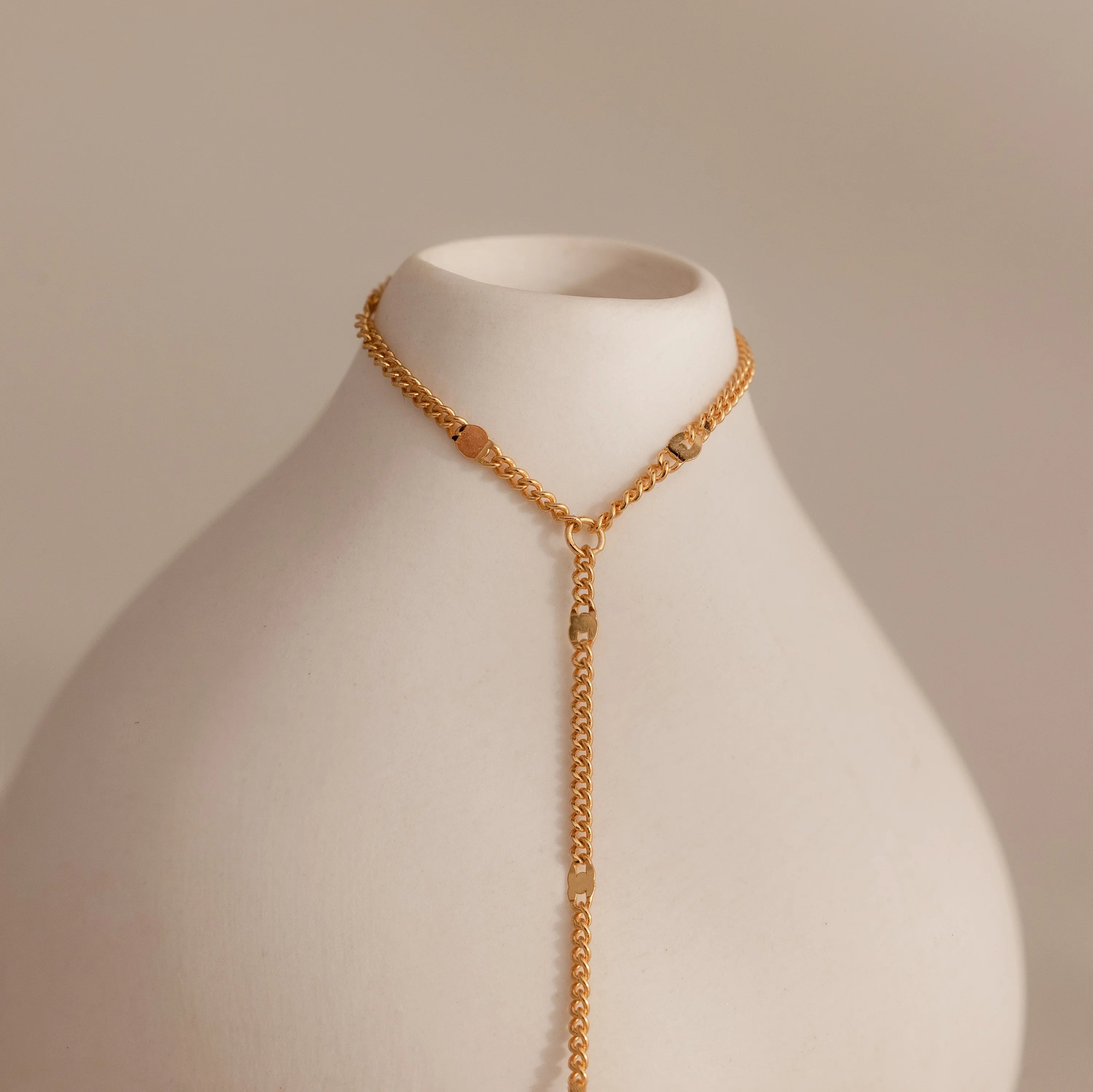 Star Curb Hand Chain Bracelet Silver 18K Gold Plated