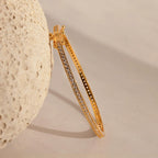 Diamond Tennis Bangle Silver 18K Gold Plated