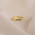 Paris Thin Name Signet Ring  Silver 18K Gold Plated