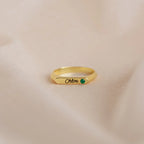 Paris Thin Name Signet Ring  Silver 18K Gold Plated