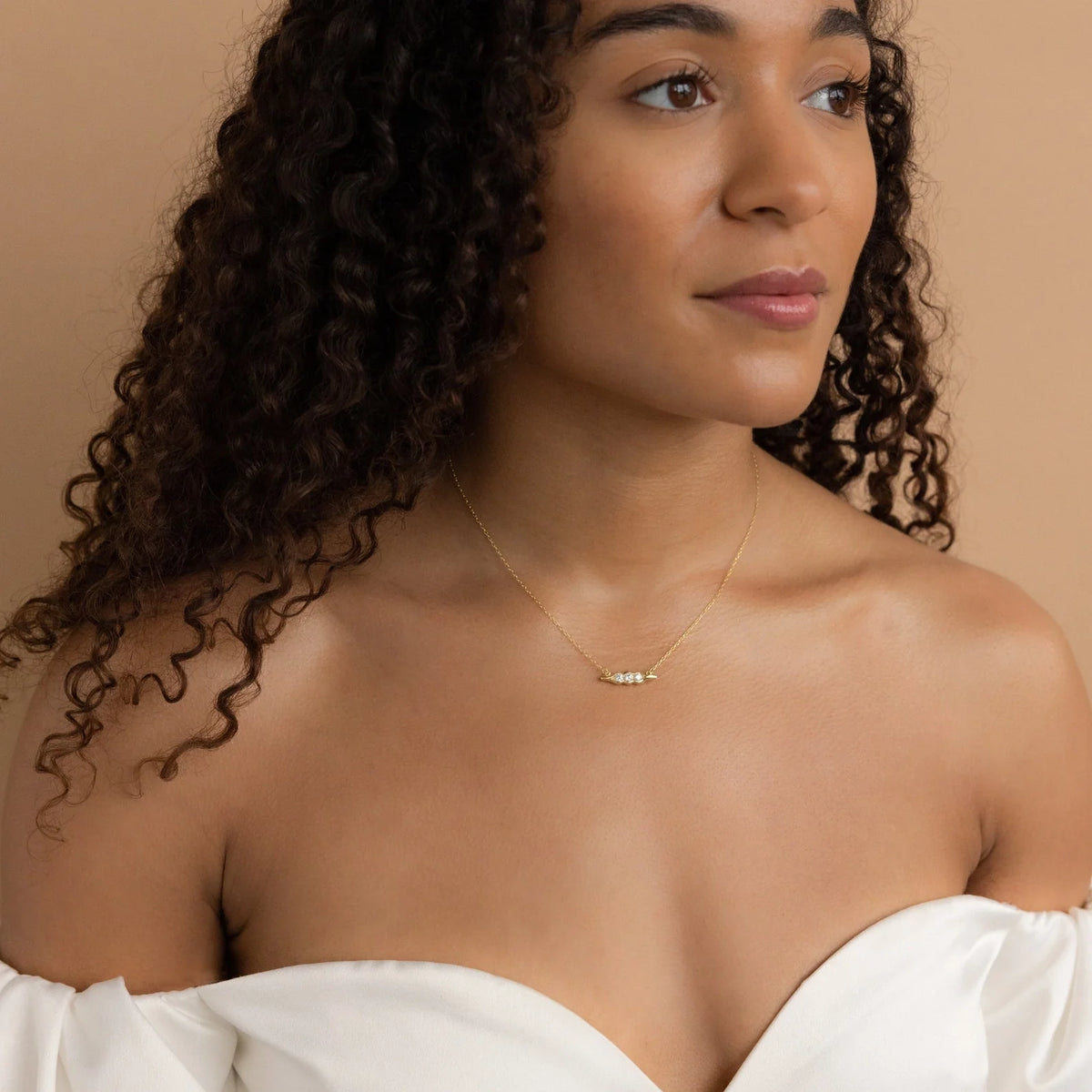Horizontal Pod Birthstone Necklace Silver 18K Gold Plated