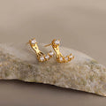 Diamond Cascade Ear Jackets Silver 18K Gold Plated