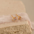 Pink Baguette Opal Studs