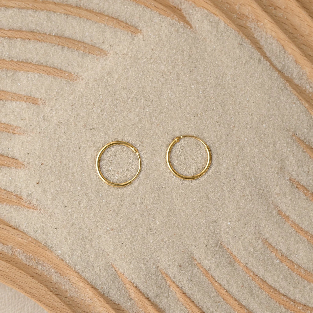Small Thin Hoops Silver 18K Gold Plated
