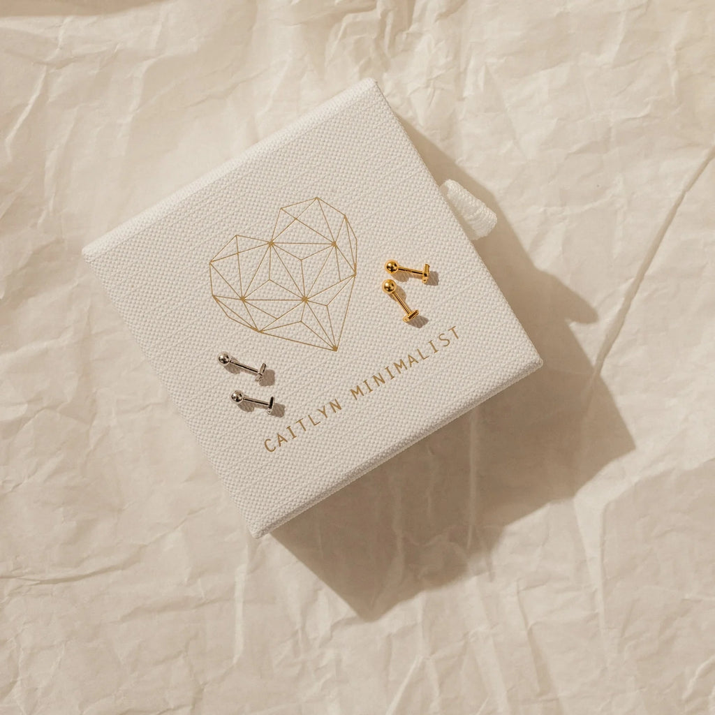 Jocelyn Diamond Studs Silver 18K Gold Plated