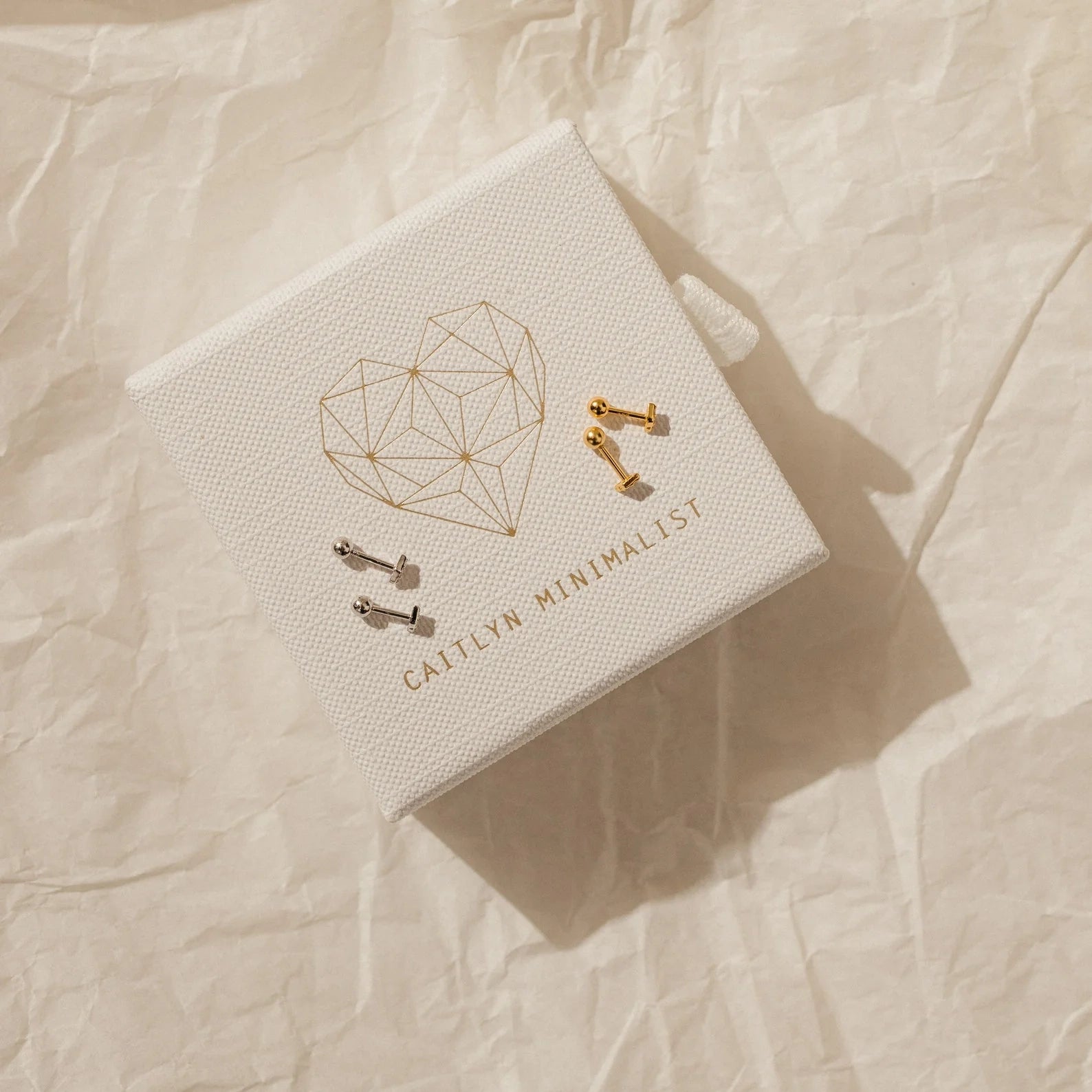 Jocelyn Diamond Studs Silver 18K Gold Plated