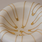 Dainty Bubble Letter Necklace Silver 18K Gold Plated