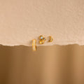 Opal Inlay Earrings Set Silver 18K Gold Plated