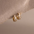 Staggered Baguette Diamond Huggies Silver 18K Gold Plated