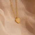 Rose Quartz Heart Charm Necklace Silver 18K Gold Plated
