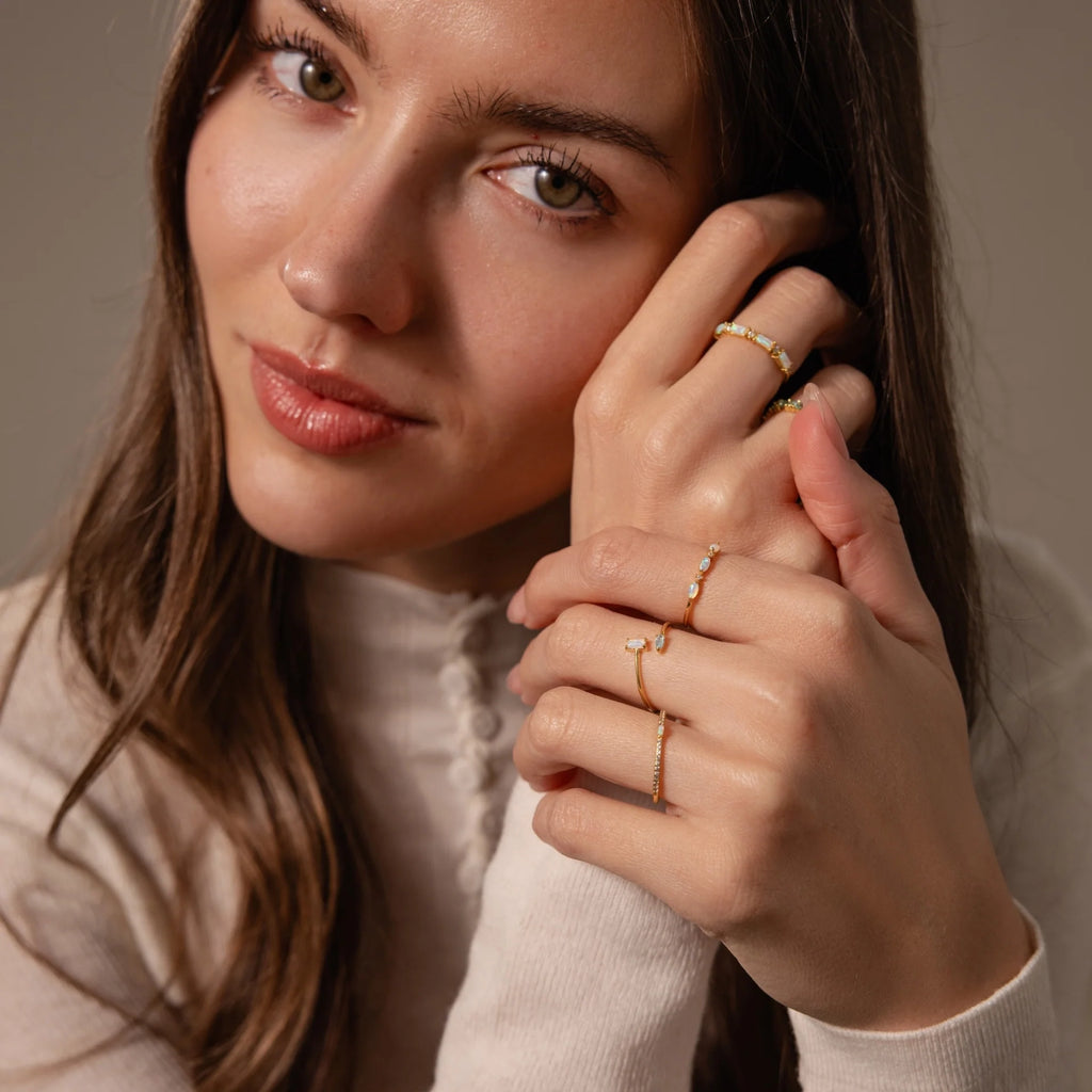 Toi et Moi Wrap Ring Silver 18K Gold Plated