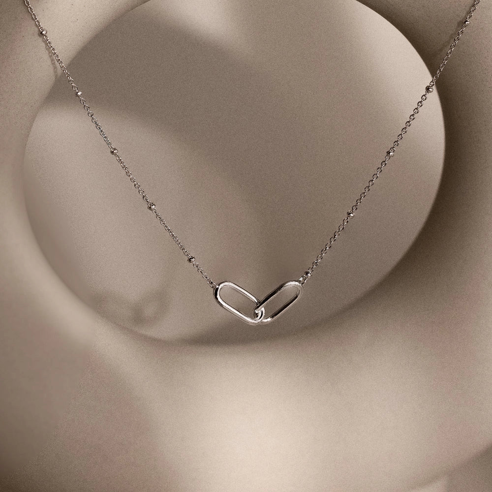 Linked Pendant Necklace Silver 18K Gold Plated