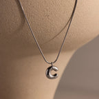 Bubble Letter Necklace Silver 18K Gold Plated