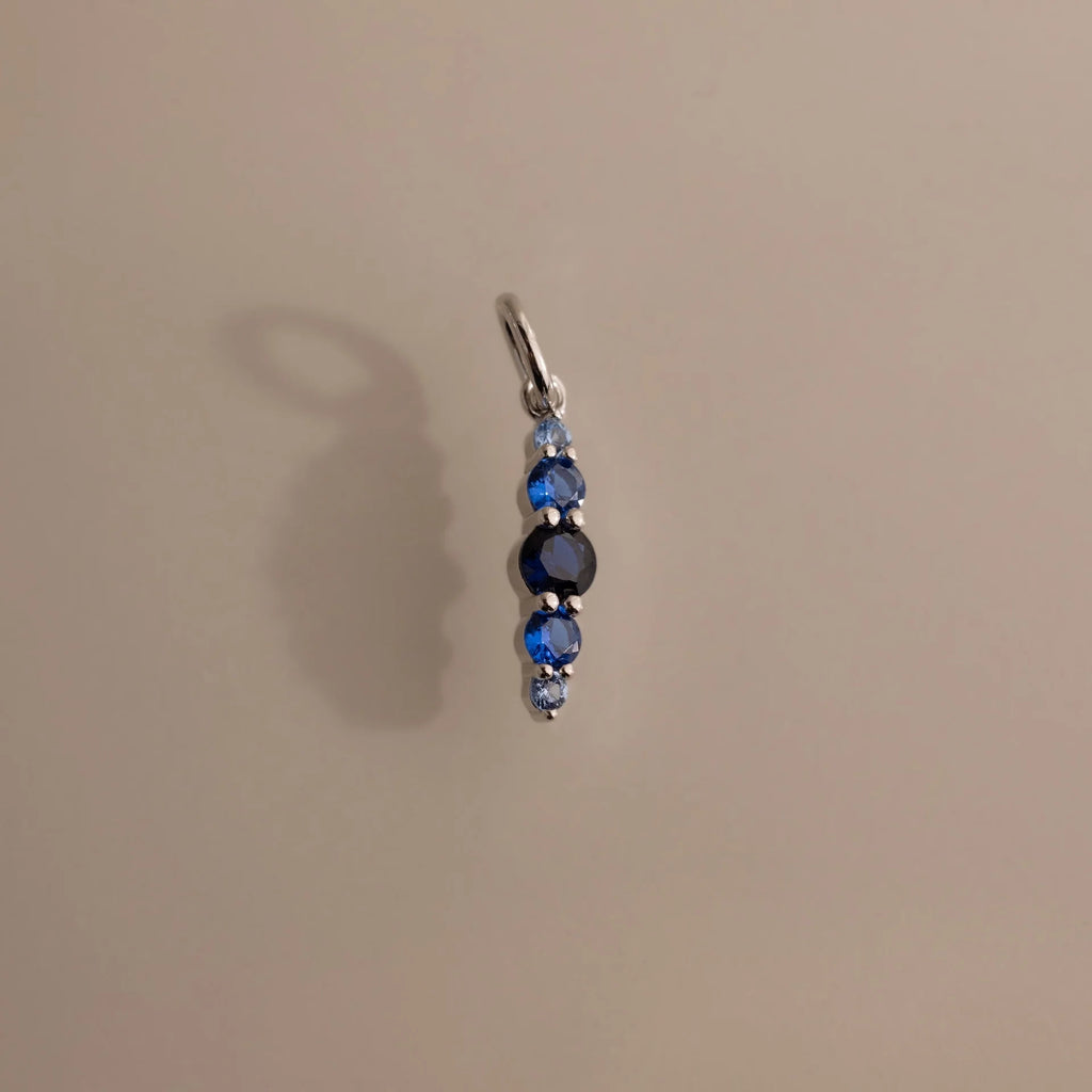 Sapphire Ombre Lace Charm Silver 18K Gold Plated