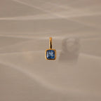 Square Bezel Birthstone Charm Silver 18K Gold Plated
