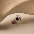 Handwriting Heart Locket Necklace Silver 18K Gold Plated