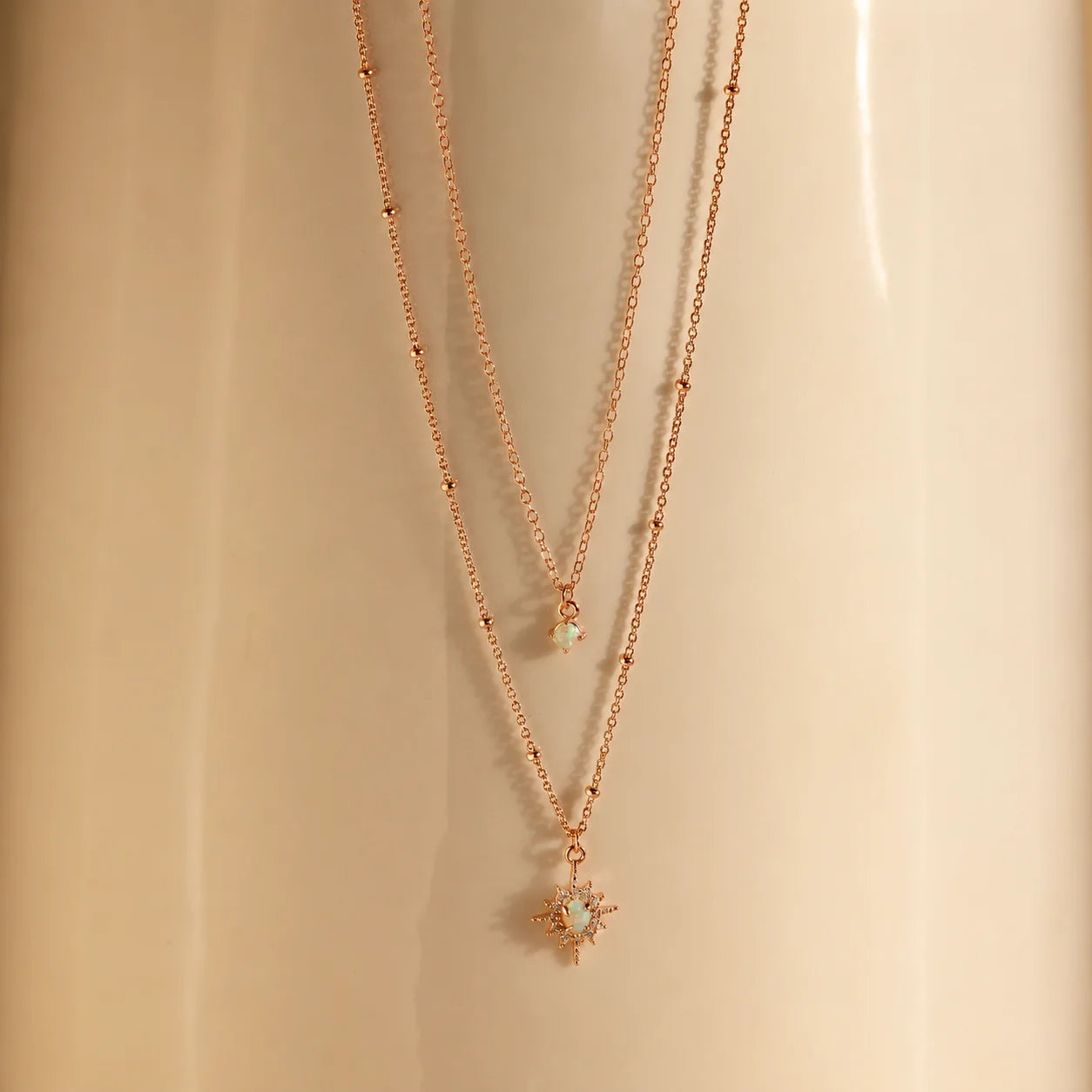 Opal Star Duo Necklace