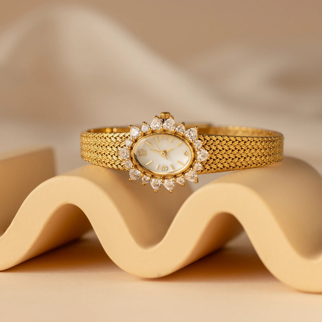 Diamonds Heart Timepiece Silver 18K Gold Plated