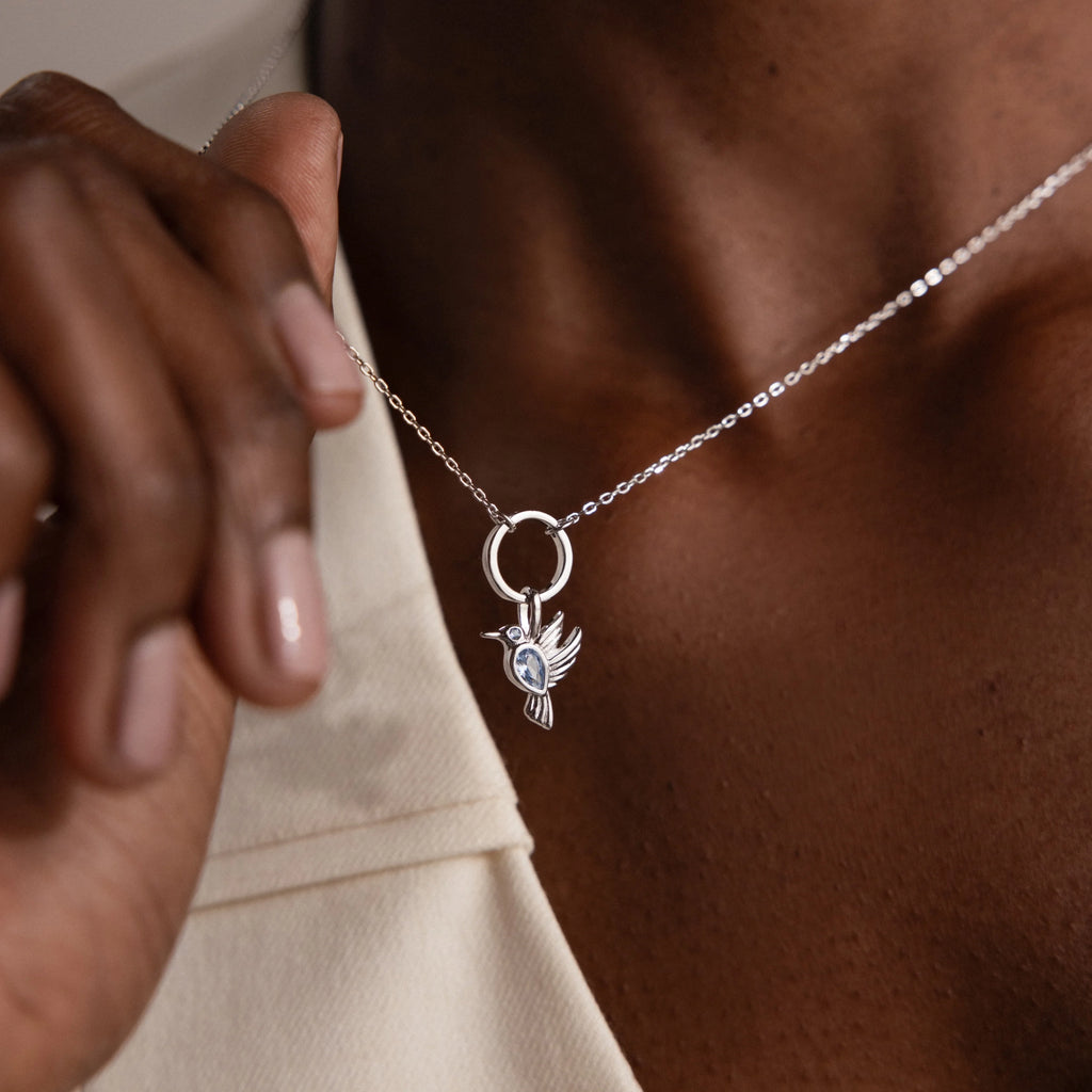 Hummingbird Charm Silver 18K Gold Plated