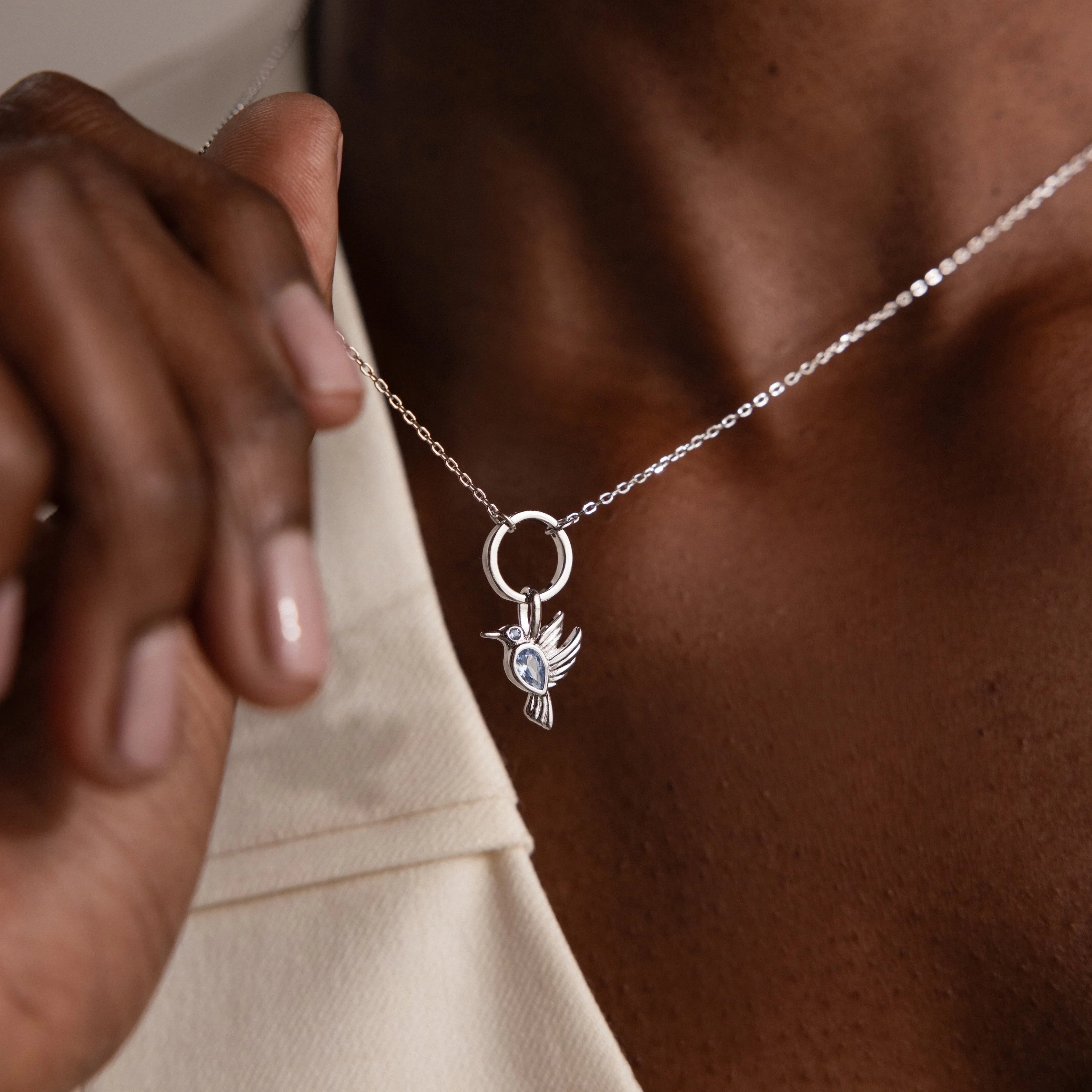 Hummingbird Charm Silver 18K Gold Plated