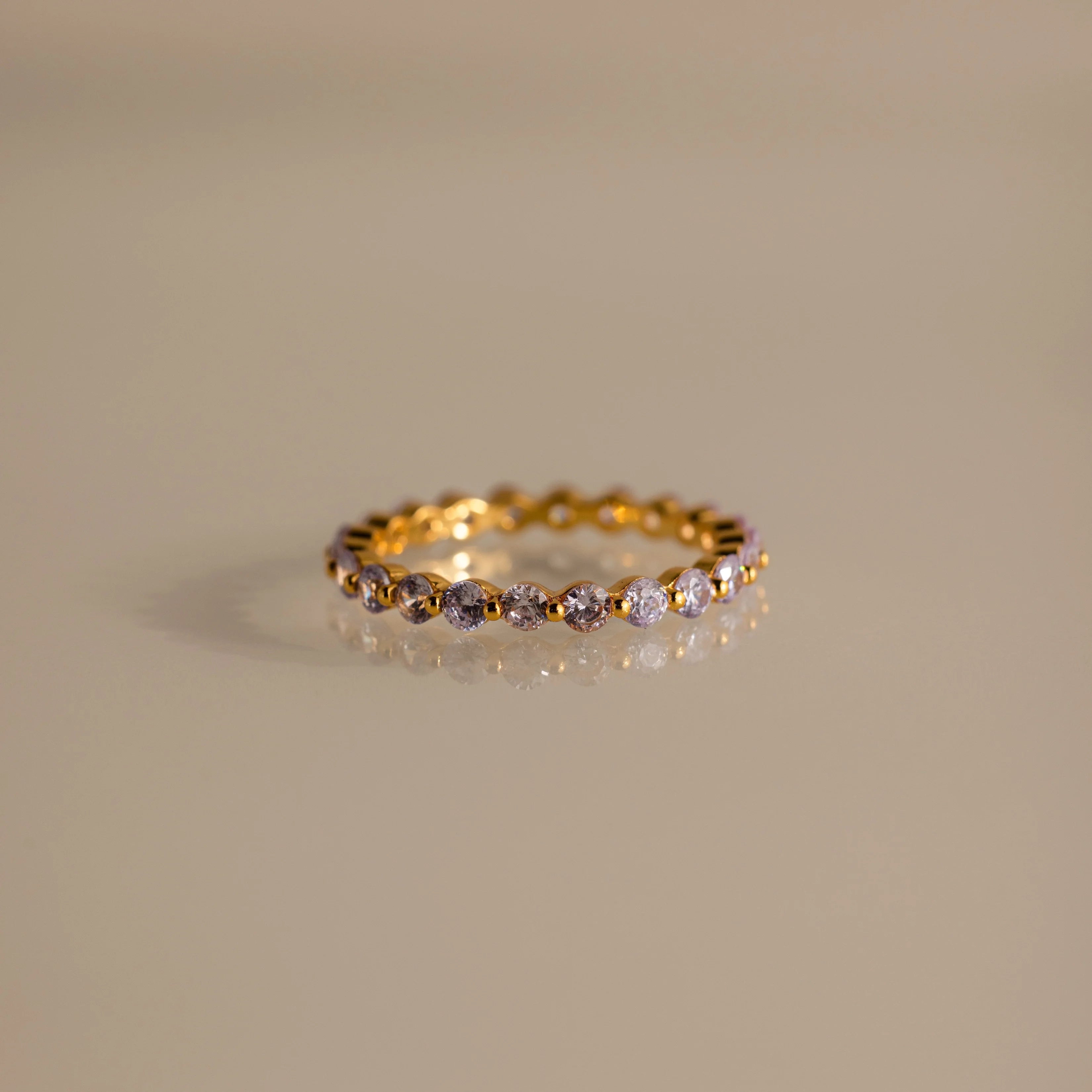 Lace Eternity Alexandrite Ring Silver 18K Gold Plated