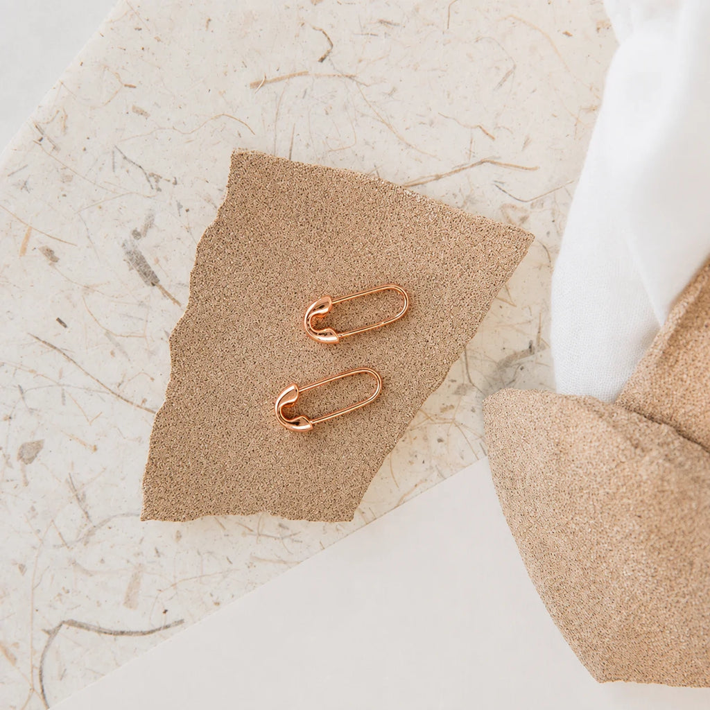 Ava Minimalist Safety Pin Earrings