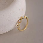 Opal Diamond Teardrop Ring Silver 18K Gold Plated
