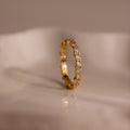 Diamond Cluster Eternity Ring Silver 18K Gold Plated