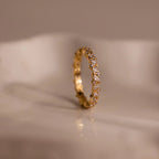 Diamond Cluster Eternity Ring Silver 18K Gold Plated