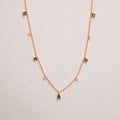 Emerald Diamond Station Necklace