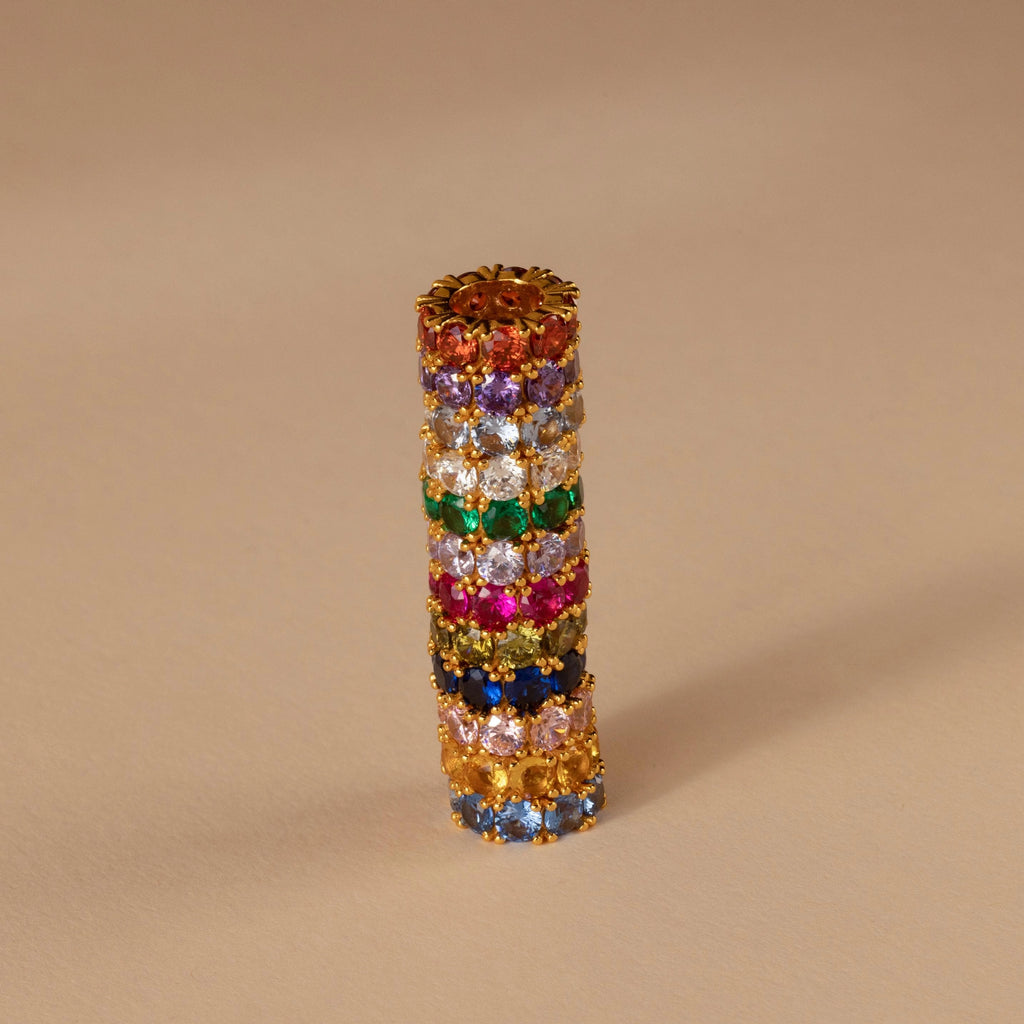 Infinity Sapphire Charm Silver 18K Gold Plated
