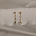 Agate Diamond Dangle Earrings Silver 18K Gold Plated