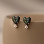 Abalone Abalone Heart Studs Silver 18K Gold Plated