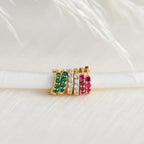 Elise Gemstone Huggies Set Silver 18K Gold Plated