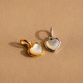 Mother of Pearl Heart Charm Silver 18K Gold Plated