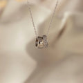 Pave Duo Circle Necklace Silver 18K Gold Plated