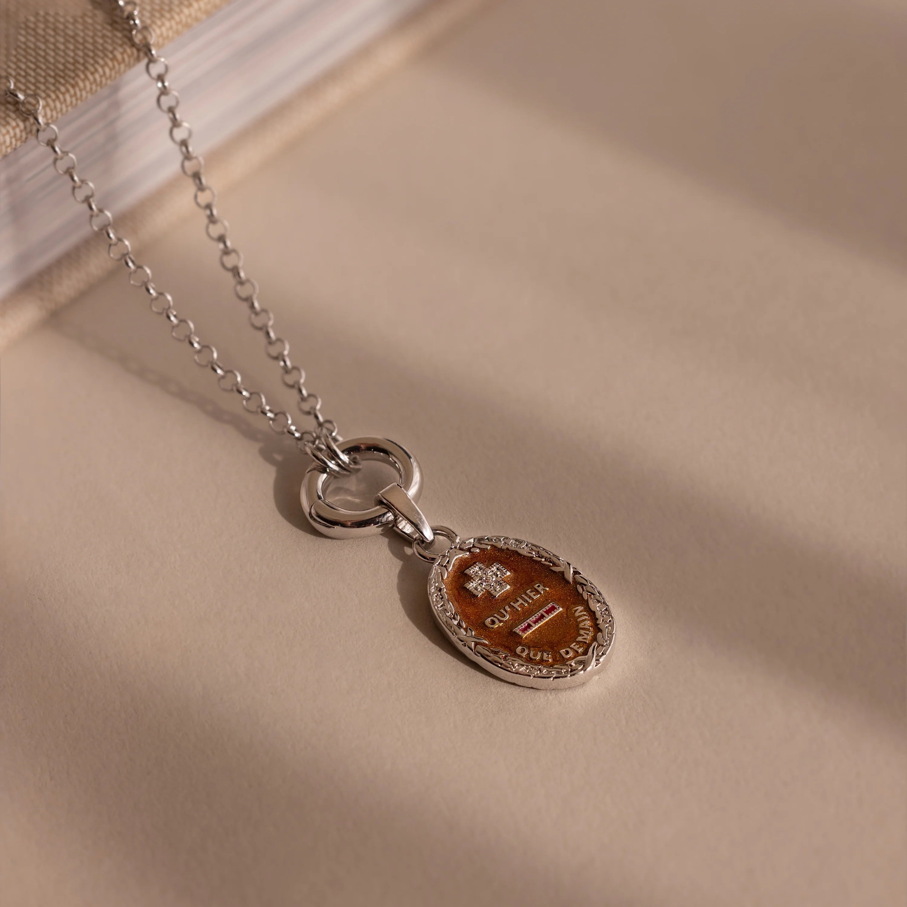 Love Poem Pendant Necklace Silver 18K Gold Plated