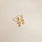 Diamond Pave Drop Huggies Silver 18K Gold Plated