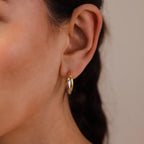 Twisted Mixed Metal Hoops Silver 18K Gold Plated