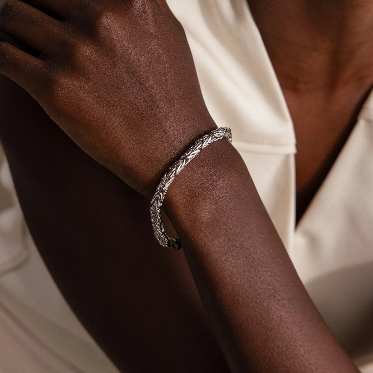 Byzantine Link Bracelet  Silver 18K Gold Plated