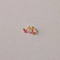Sapphire Butterfly Flatback Studs Silver 18K Gold Plated