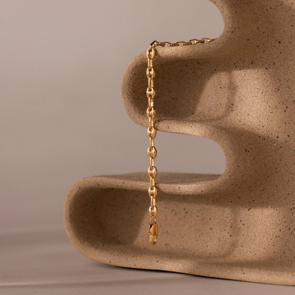 Mini Mariner Chain Bracelet Silver 18K Gold Plated
