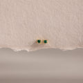 Emerald Flatback Studs Silver 18K Gold Plated