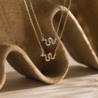 Diamond Viper Necklace Silver 18K Gold Plated