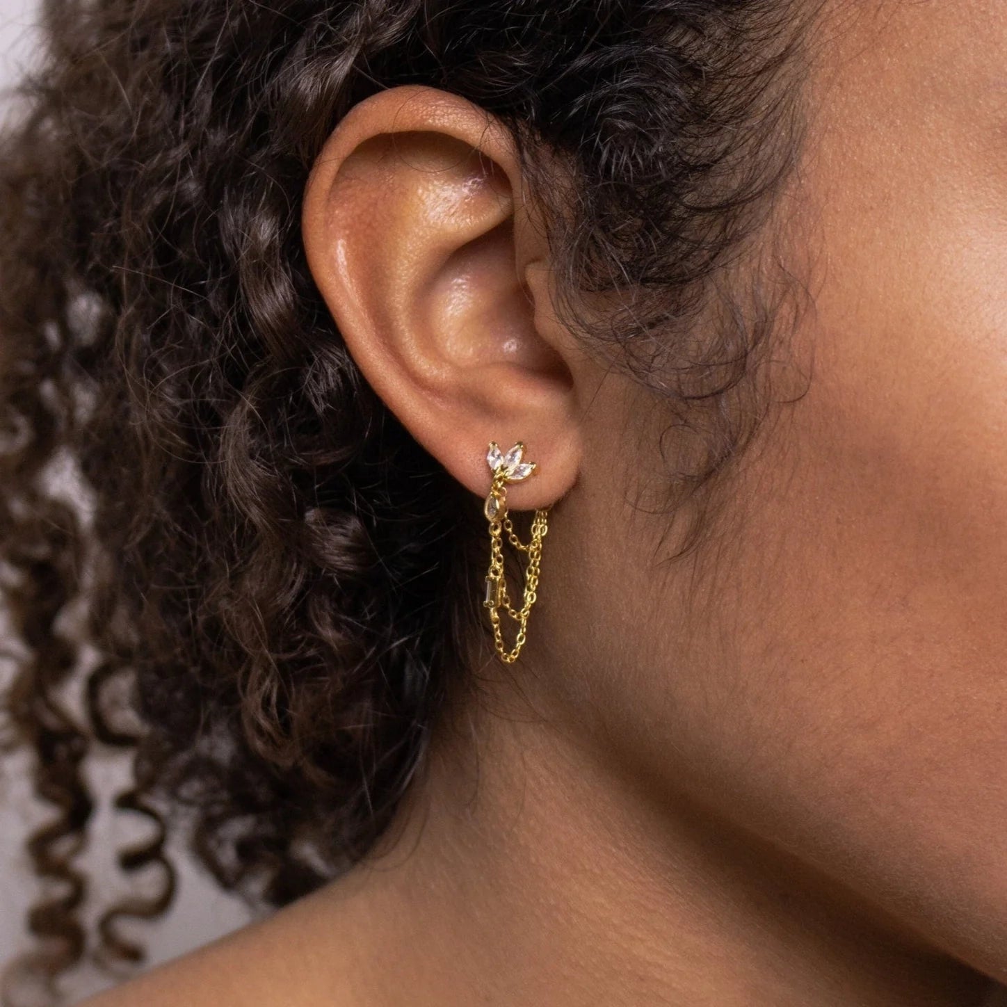 Genesis Chain Earrings Silver 18K Gold Plated