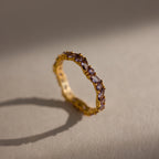 Staggered Marquise Alexandrite Ring Silver 18K Gold Plated