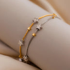 Mixed Metal Star Bracelet Silver 18K Gold Plated